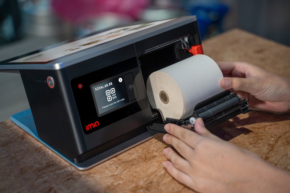 Thermal receipt paper close-up