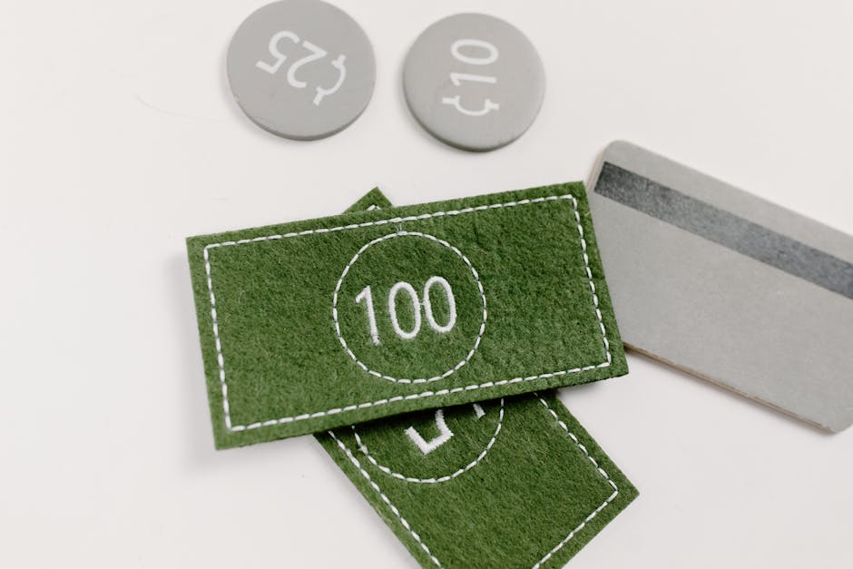 Learning play money and coins on a desk